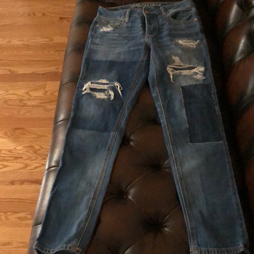 Jeans with rips and patches